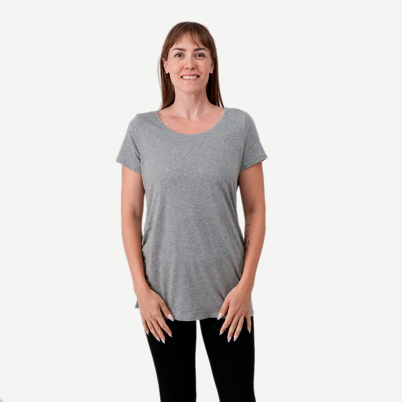 La Marey - Set of 2 Black Stripe and Gray Side Rushing Short Sleeve Tops - Medium