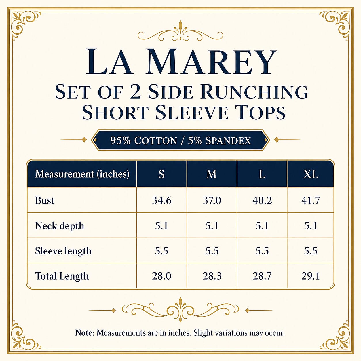 La Marey - Set of 2 Black Stripe and Gray Side Rushing Short Sleeve Tops - Medium