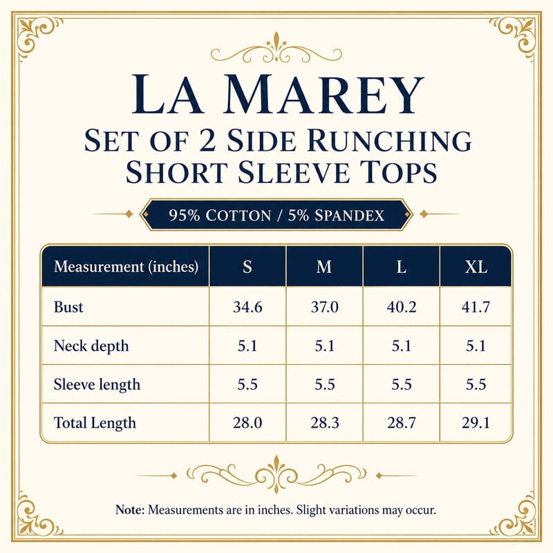 La Marey - Set of 2 Black Stripe and Gray Side Rushing Short Sleeve Tops - Medium