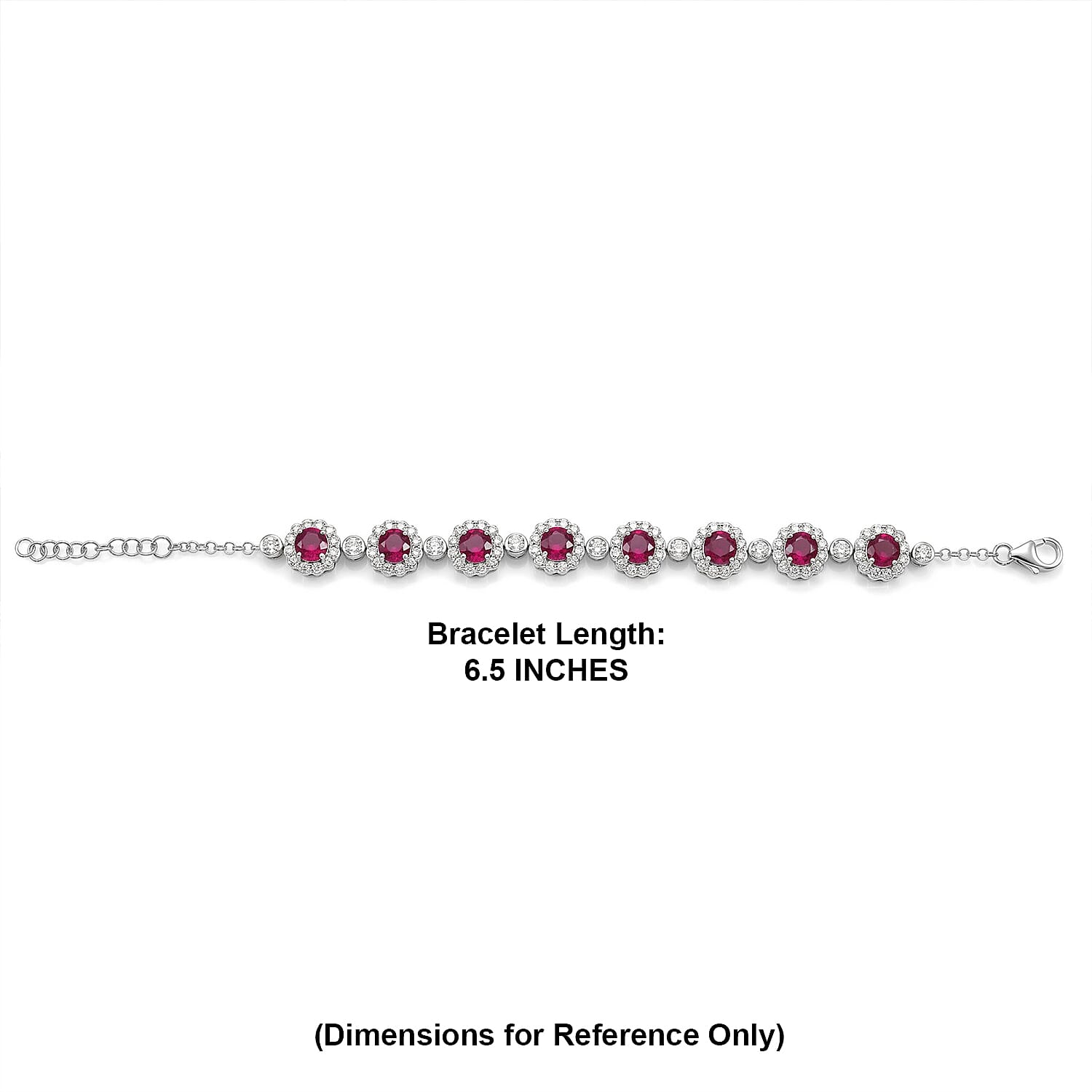 Certified & Appraised D'Joy Premium Usambara Color Change Garnet and Moissanite 10.85 ctw Bracelet in Rhodium Over Sterling Silver (6.50 In)