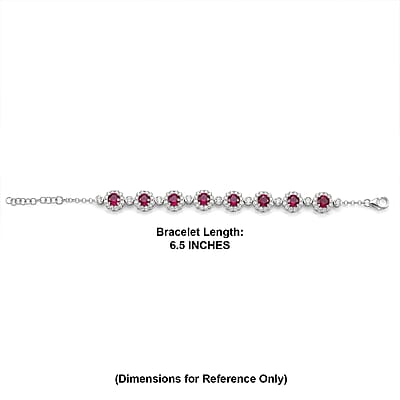 Certified and Appraised D'Joy Premium Usambara Color Change Garnet and Moissanite 10.85 ctw Bracelet in Rhodium Over Sterling Silver (6.50 In)