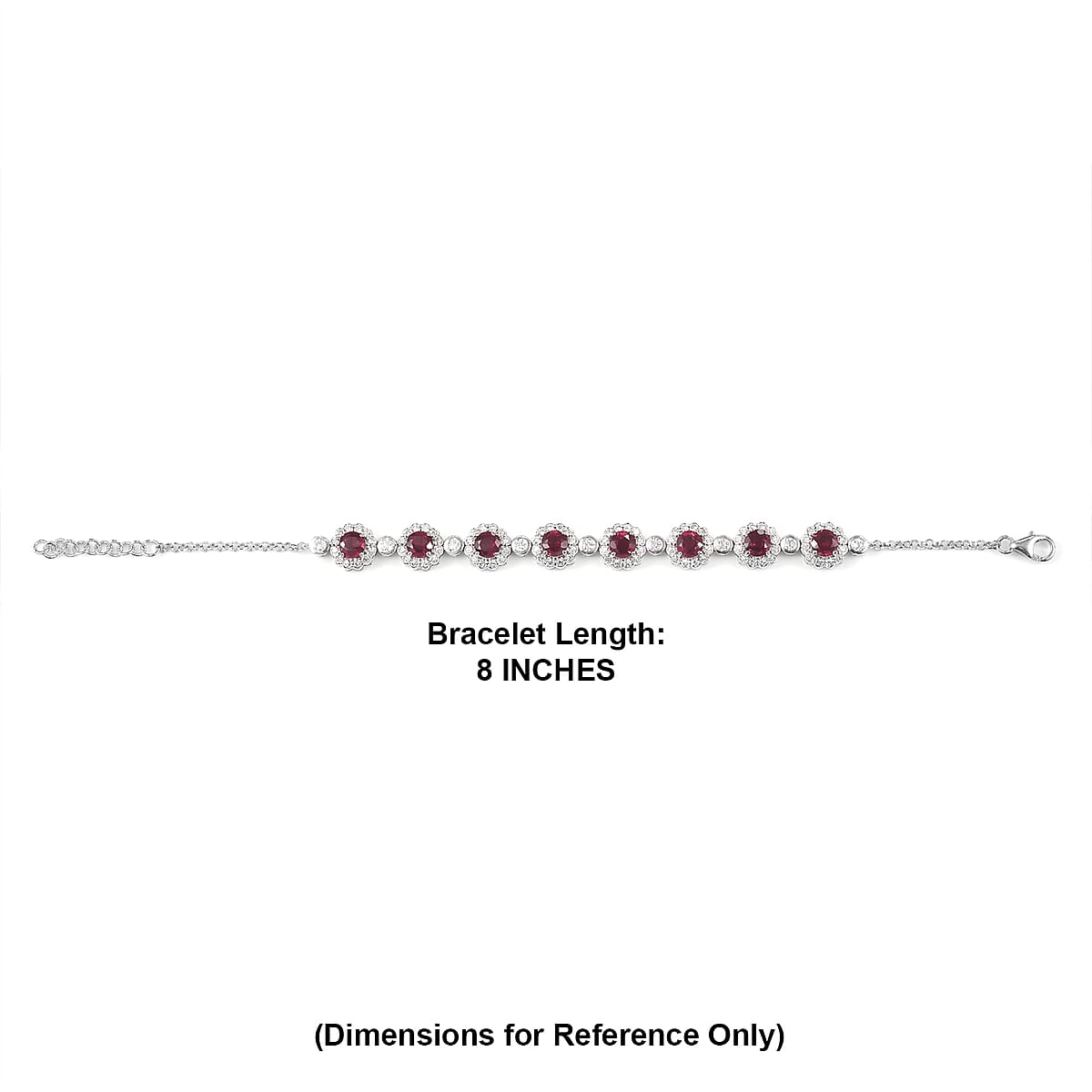 Certified & Appraised D'Joy Premium Usambara Color Change Garnet and Moissanite 10.85 ctw Bracelet in Rhodium Over Sterling Silver (8.00 In) image number 4