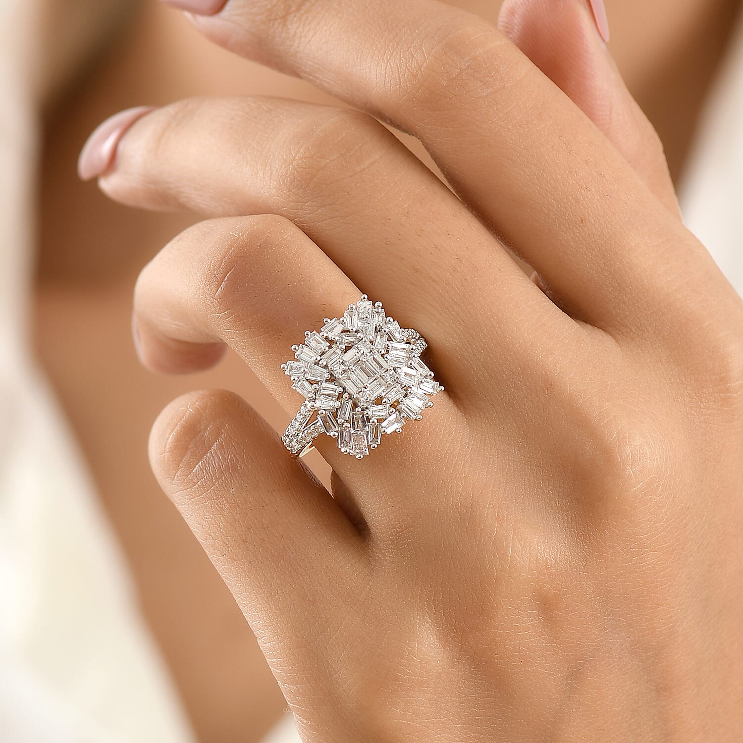 Luxuriant Lab Grown Diamond G-H SI 1.50 ctw Ring in 18K Vermeil Yellow Gold Over Sterling Silver (Size 5)