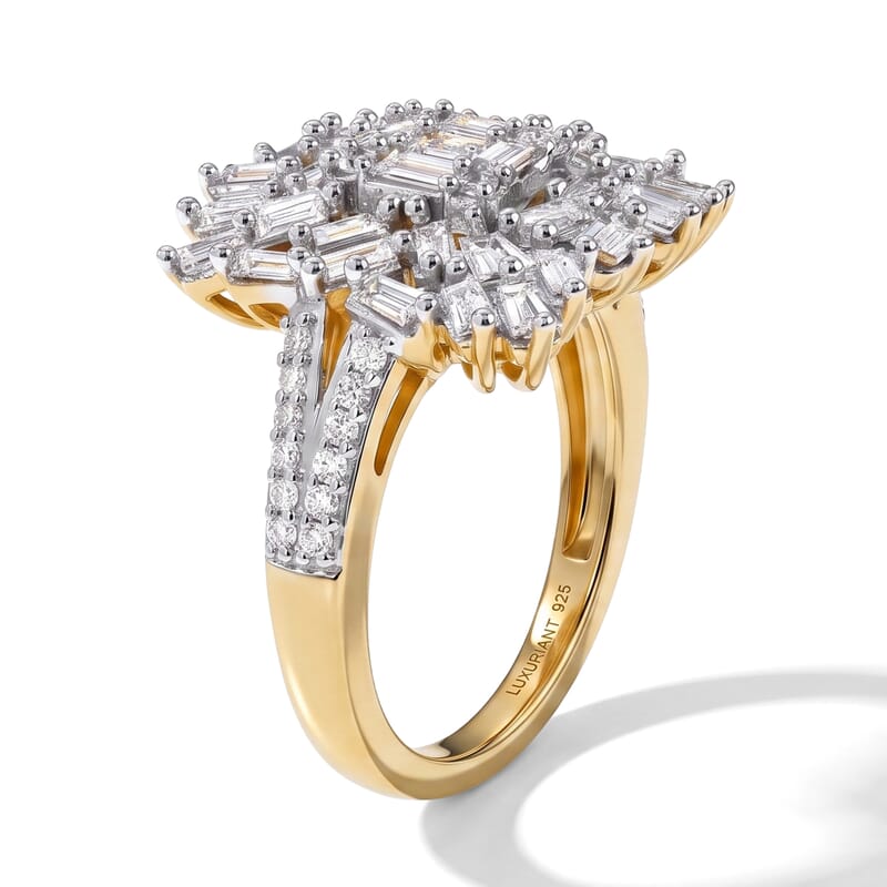Luxuriant Lab Grown Diamond G-H SI 1.50 ctw Ring in 18K Vermeil Yellow Gold Over Sterling Silver (Size 5)
