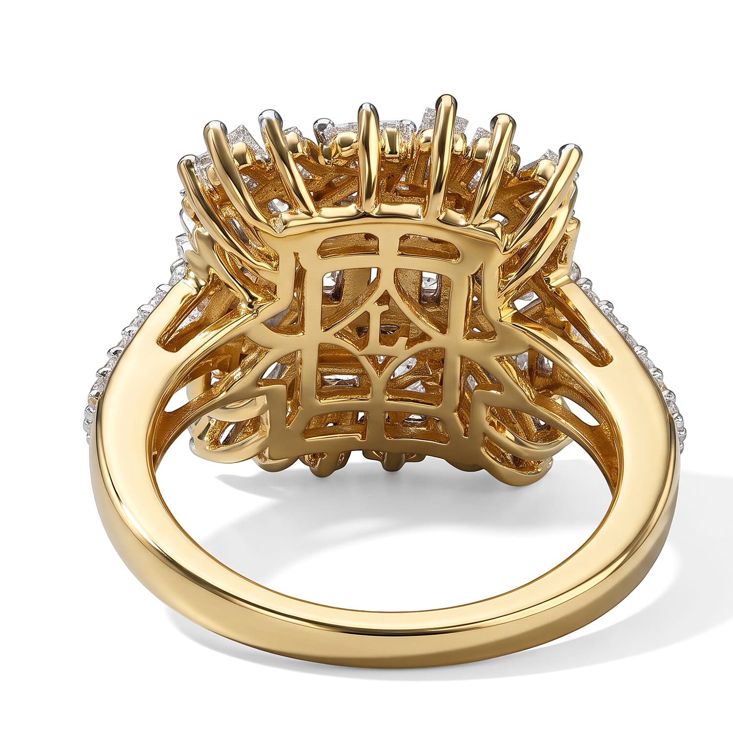 Luxuriant Lab Grown Diamond G-H SI 1.50 ctw Ring in 18K Vermeil Yellow Gold Over Sterling Silver (Size 5)