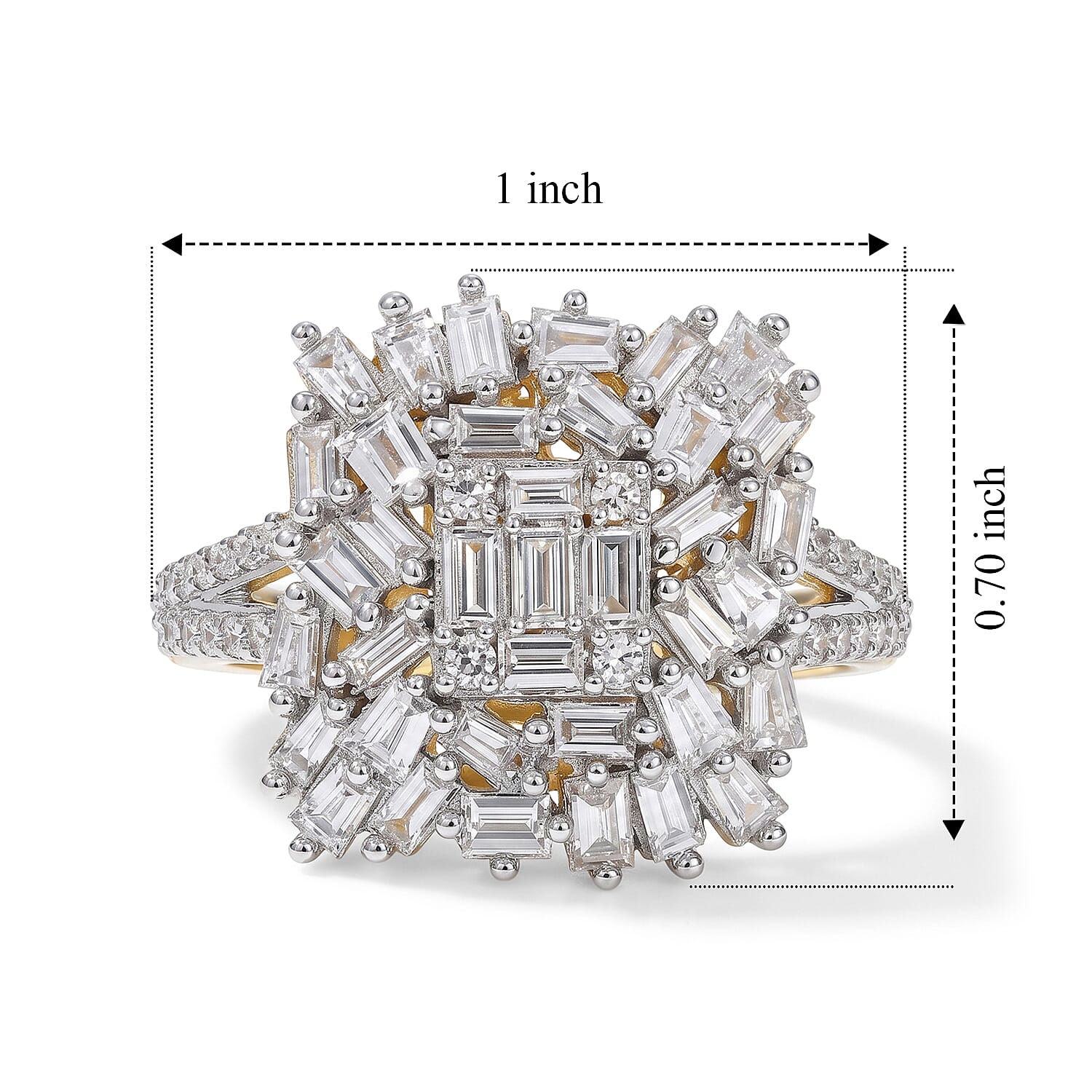 Luxuriant Lab Grown Diamond G-H SI 1.50 ctw Ring in 18K Vermeil Yellow Gold Over Sterling Silver (Size 5)