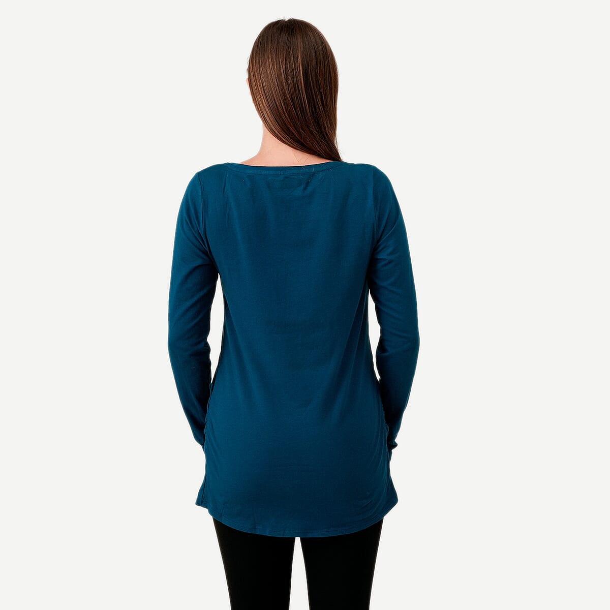 La Marey - Set of 2 Magenta and Ink Side Ruching Long Sleeve Tops - Large