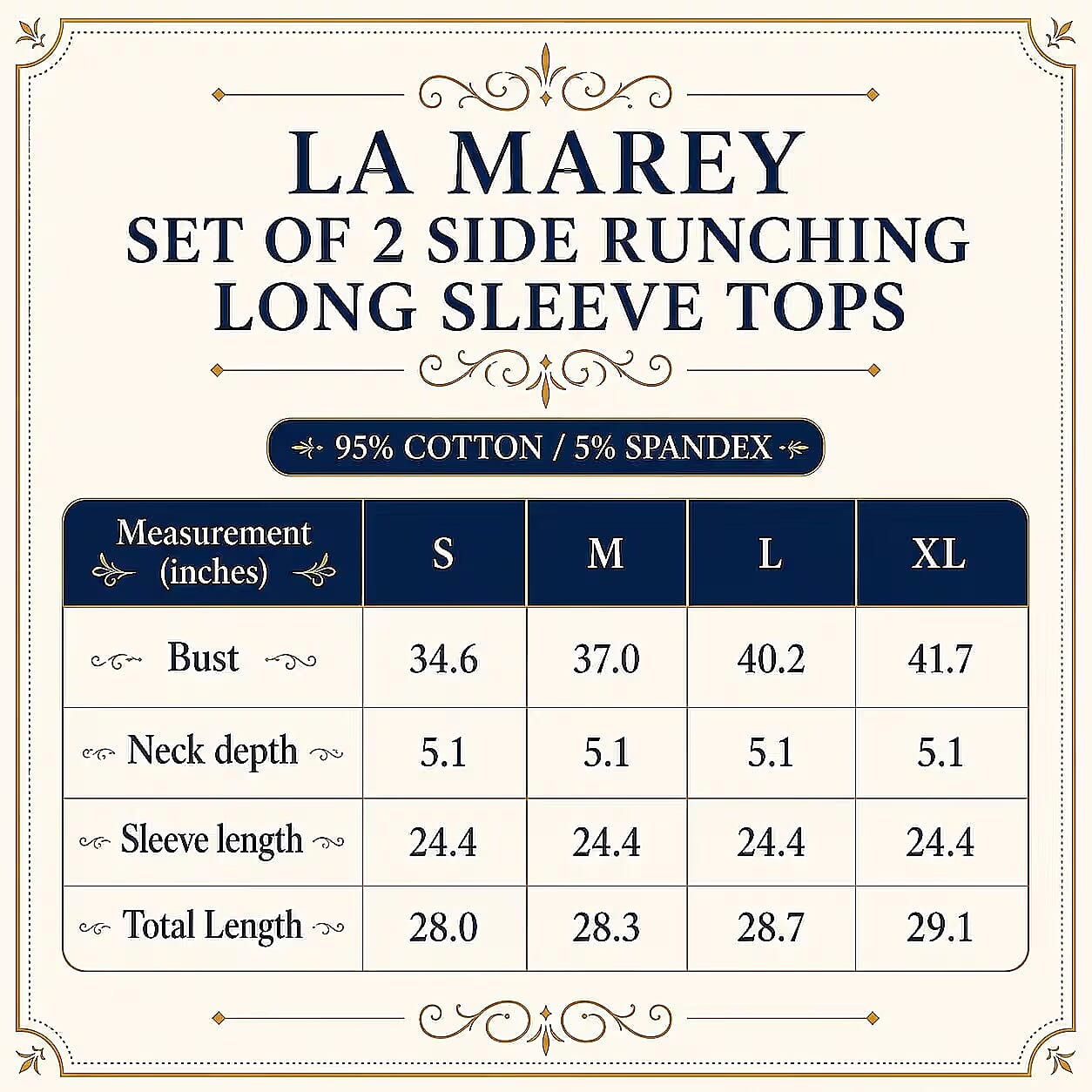 La Marey - Set of 2 Magenta and Ink Side Ruching Long Sleeve Tops - Large