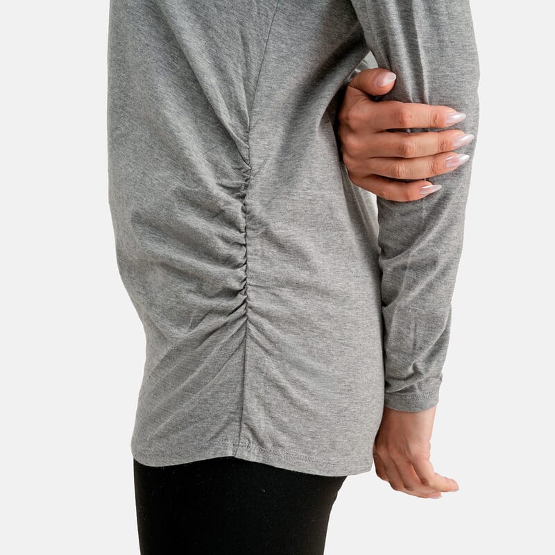 La Marey - Set of 2 Gray Side Rushing Long Sleeve Tops - Large