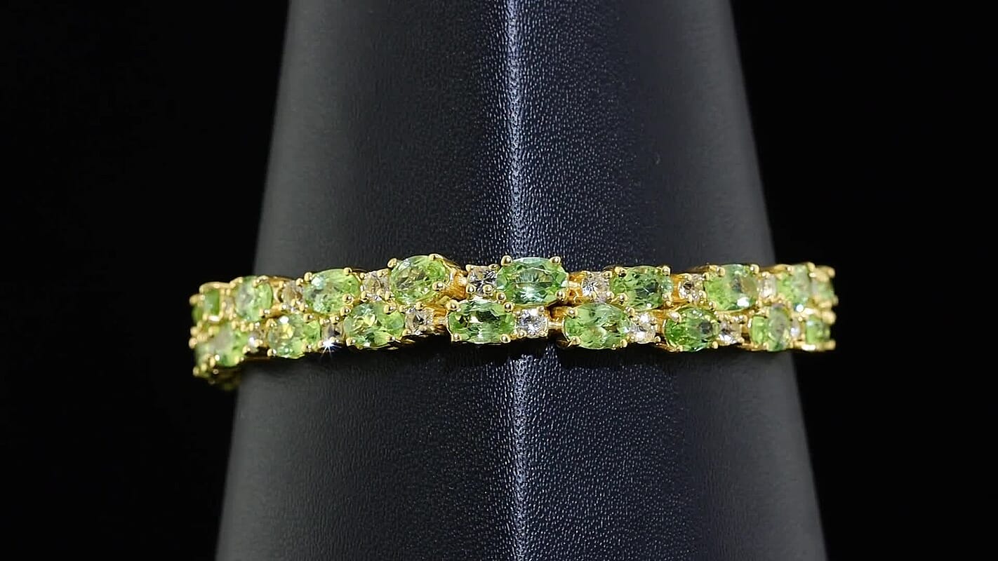 EverTrue African Amethyst, White Topaz Bracelet in 18K YG Plated (7.25 In) 20.20 ctw