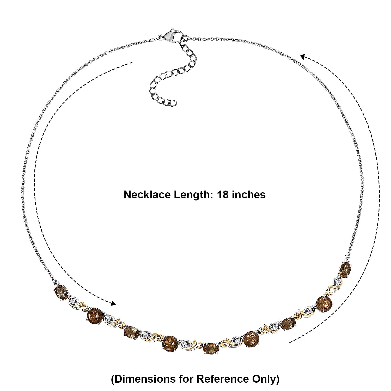 EverTrue Autumn Alexite and White Zircon 9.15 ctw Autumn Blossom Necklace in 18K YG Plated and Platinum Bond
