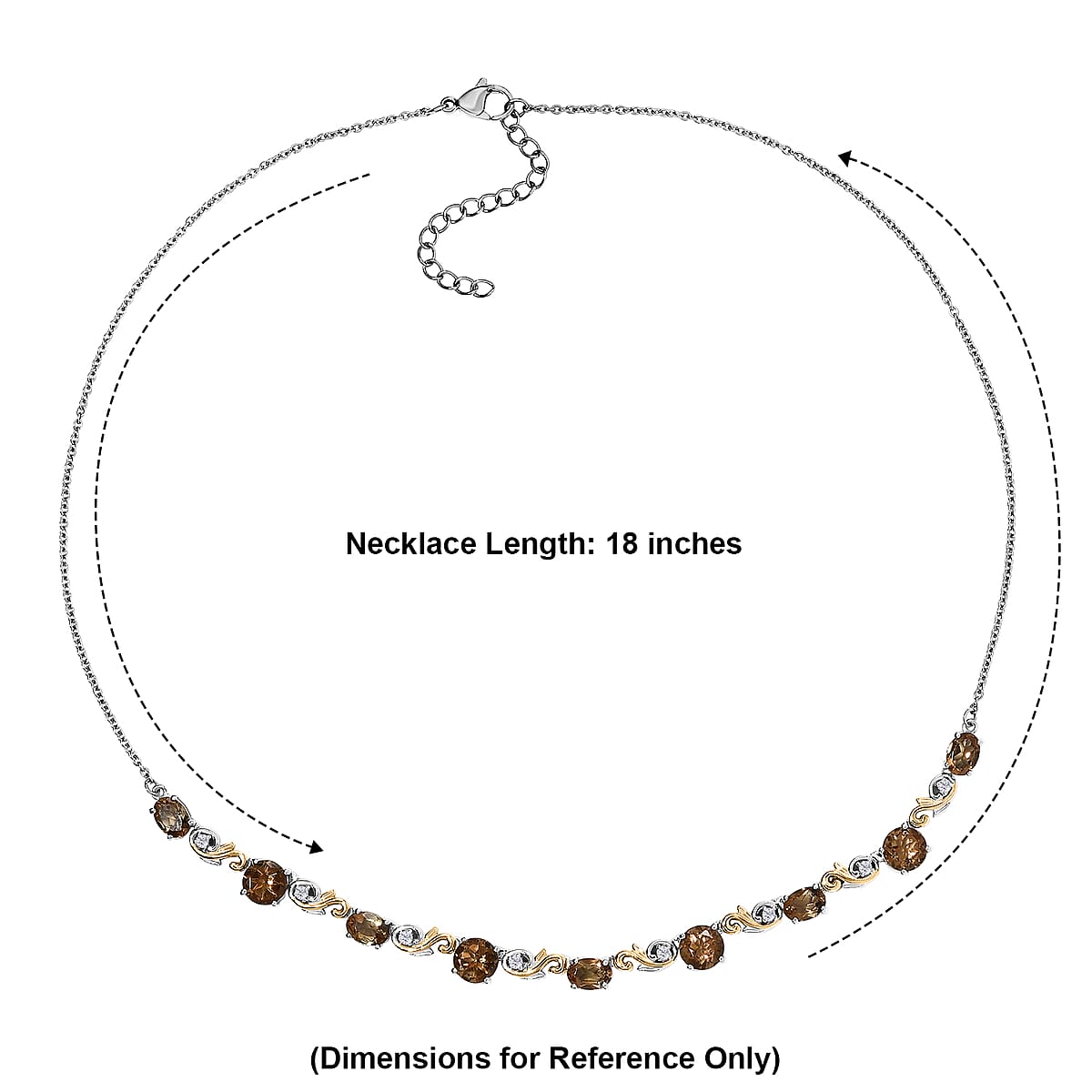 EverTrue Autumn Alexite and White Zircon 9.15 ctw Necklace in 18K YG Plated and Platinum Bond 18 Inches image number 2