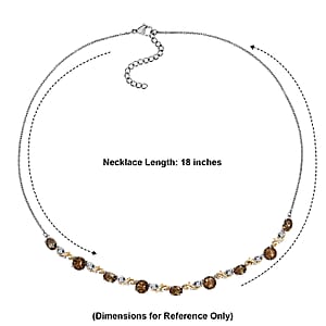 EverTrue Autumn Alexite and White Zircon 9.15 ctw Necklace in 18K YG Plated and Platinum Bond 18 Inches