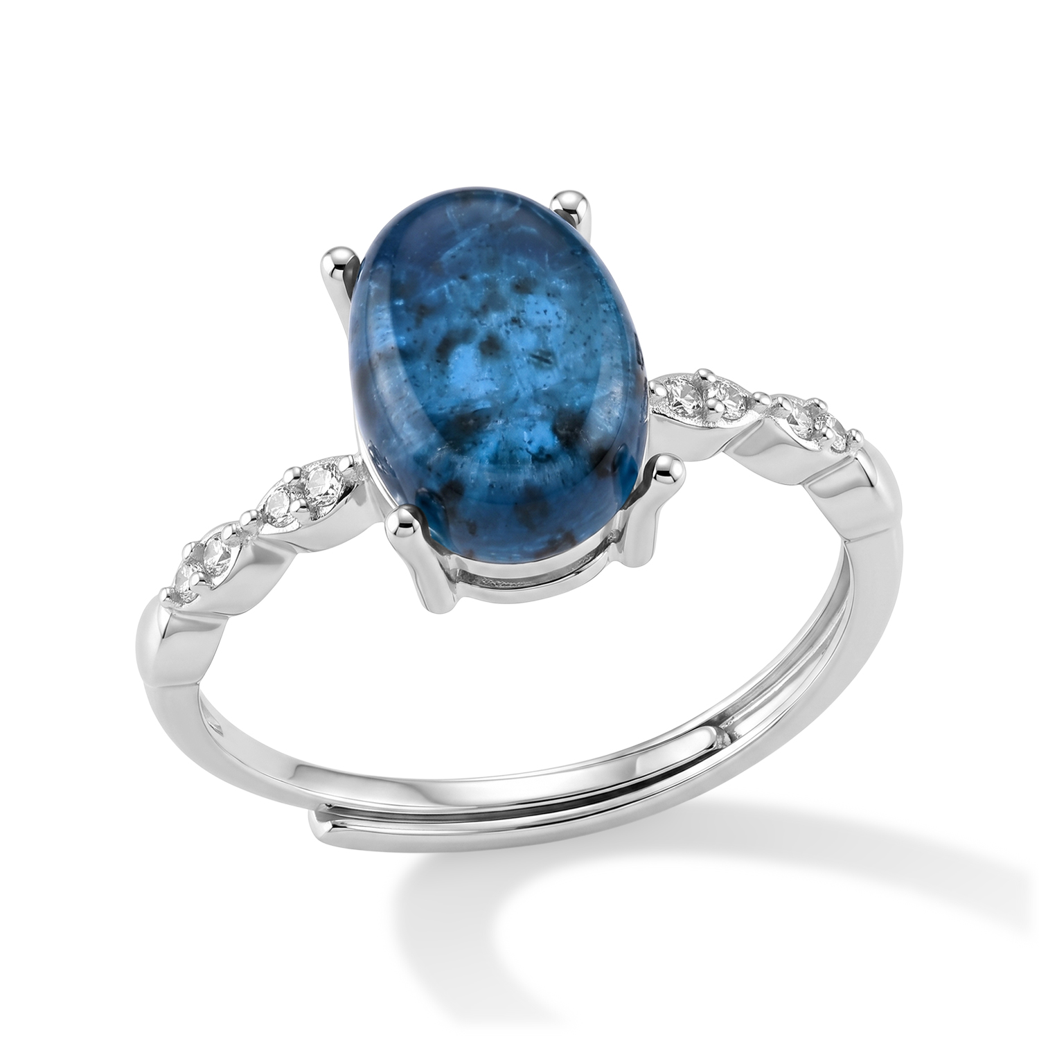Apatite 4.00 ctw Ring in Silvertone (Adjustable)