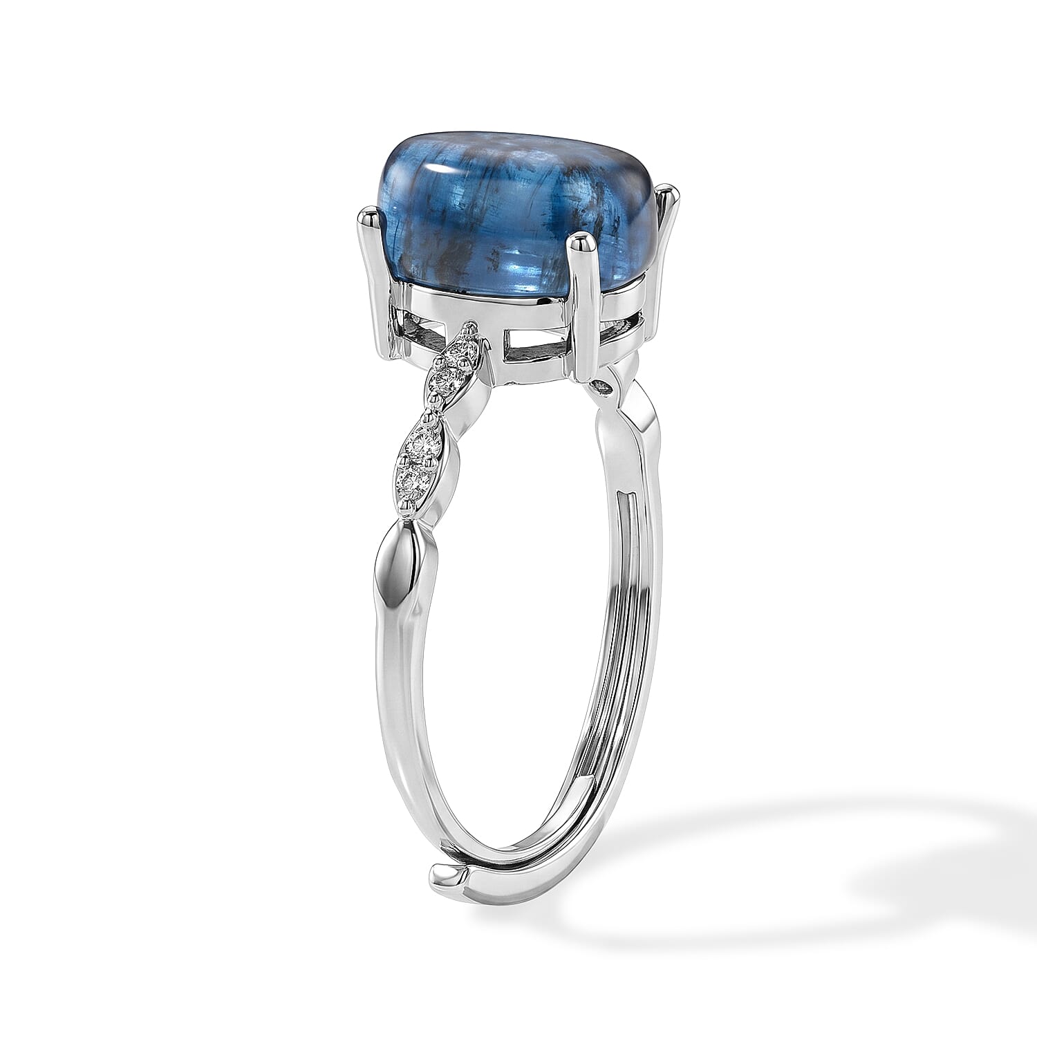Apatite 4.00 ctw Ring in Silvertone (Adjustable)