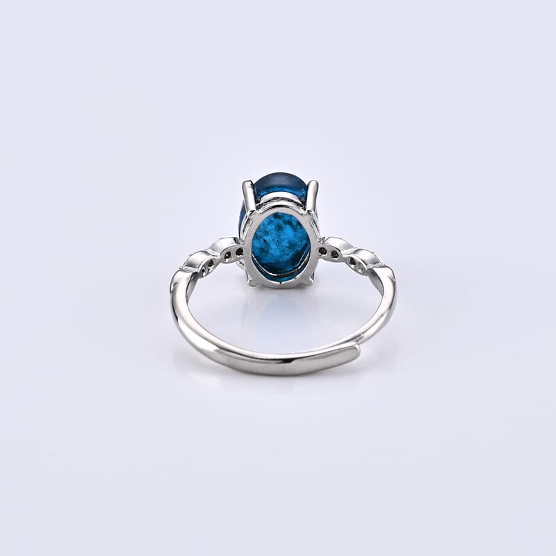 Apatite 4.00 ctw Ring in Silvertone (Adjustable)