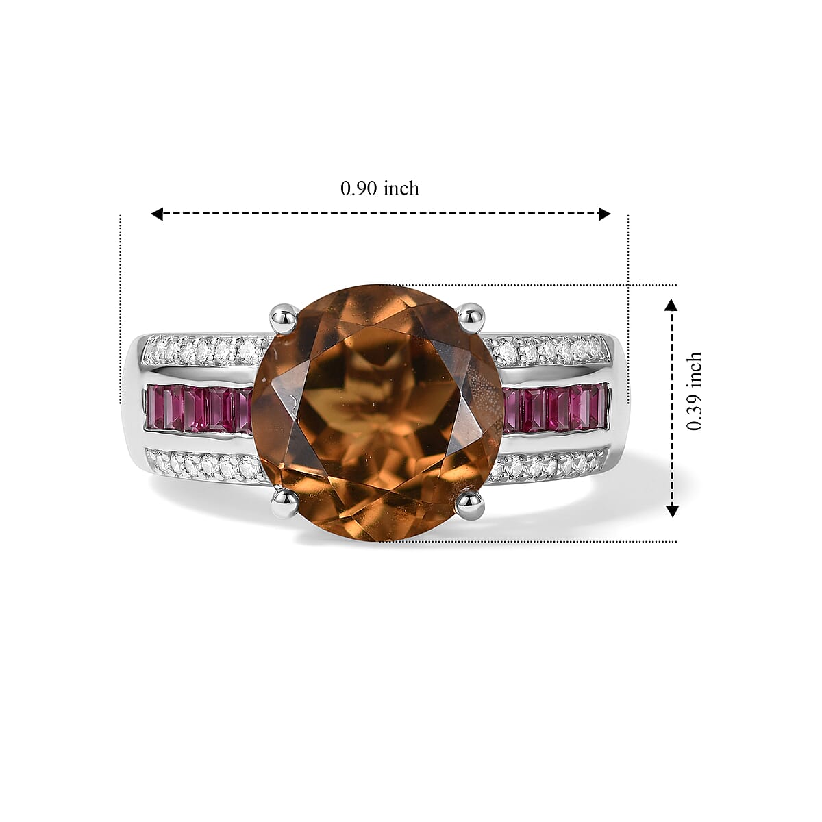 EverTrue Autumn Alexite and Multi Gemstone 4.40 ctw Ring in Platinum Bond (Size 7.0) image number 2