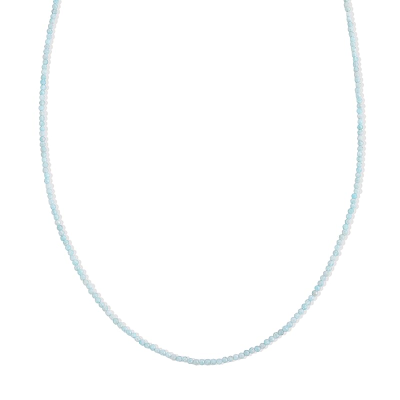 Amazonite 10.00 ctw Beaded Necklace in Silvertone 15.75+17.75 Inches