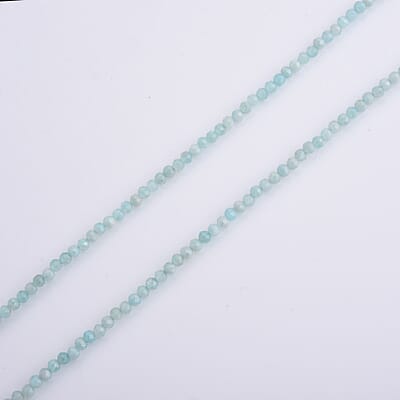 Amazonite 10.00 ctw Beaded Necklace in Silvertone 15.75+17.75 Inches