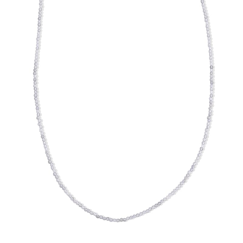 Malagasy Labradorite 10.00 ctw Beaded Necklace in Silvertone 15.75+17.75 Inches