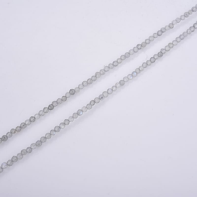 Malagasy Labradorite 10.00 ctw Beaded Necklace in Silvertone 15.75+17.75 Inches