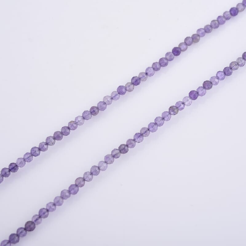 African Amethyst 10.00 ctw Beaded Necklace in Silvertone (15.75-17.75Inches)