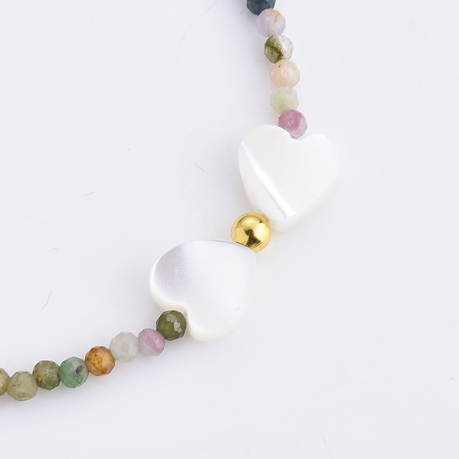 Multi-Tourmaline 5.0 ctw and White Shell Pearl Bracelet in Silvertone (6.75-8.75In)