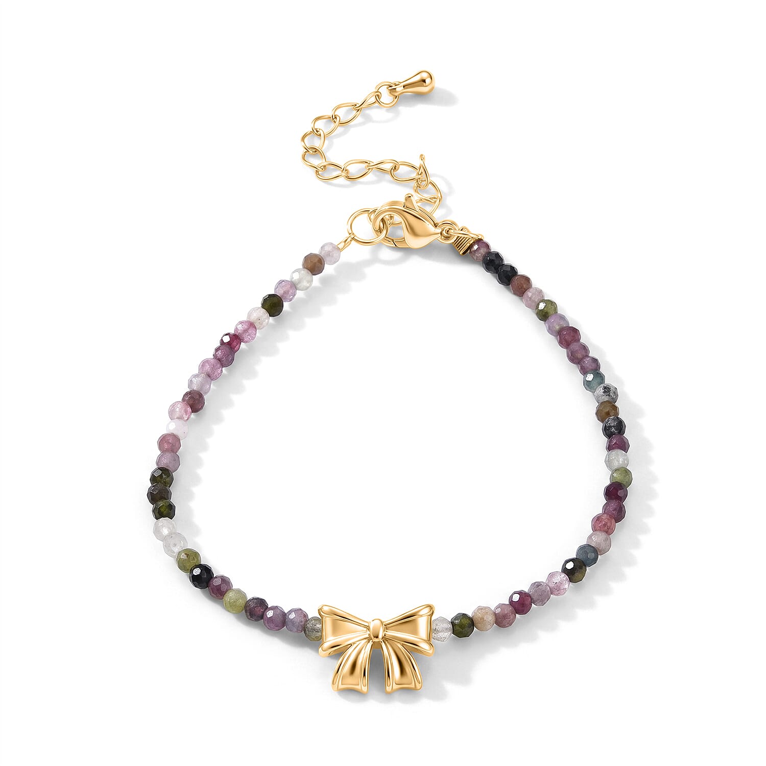 Multi-Tourmaline 5.00 ctw Bracelet in Silvertone (6.75-8.75In)