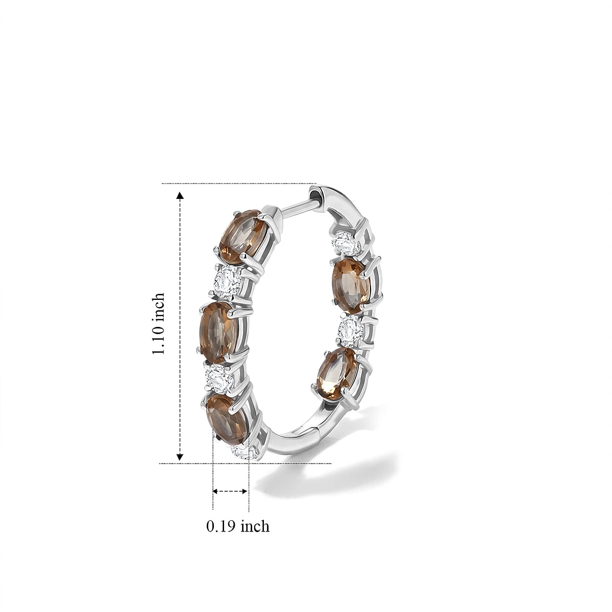 EverTrue Autumn Alexite, Moissanite Hoop Earrings in Platinum Bond 5.00 ctw image number 4
