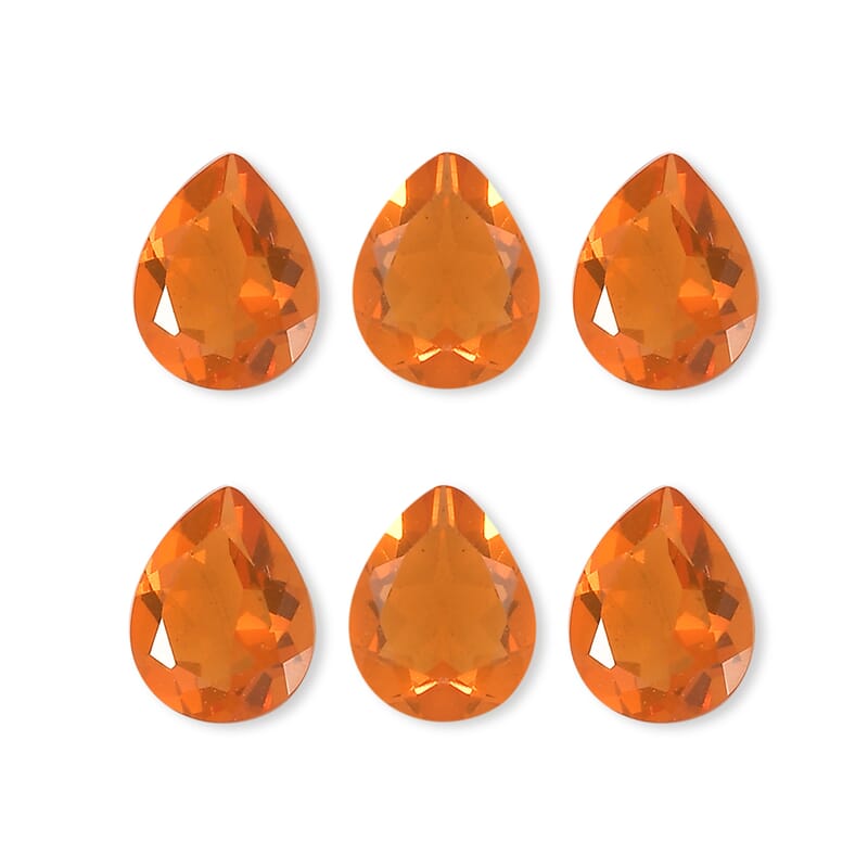 AA Fire Opal Set of 6 (Pear 5x4 mm) 1.39 ctw