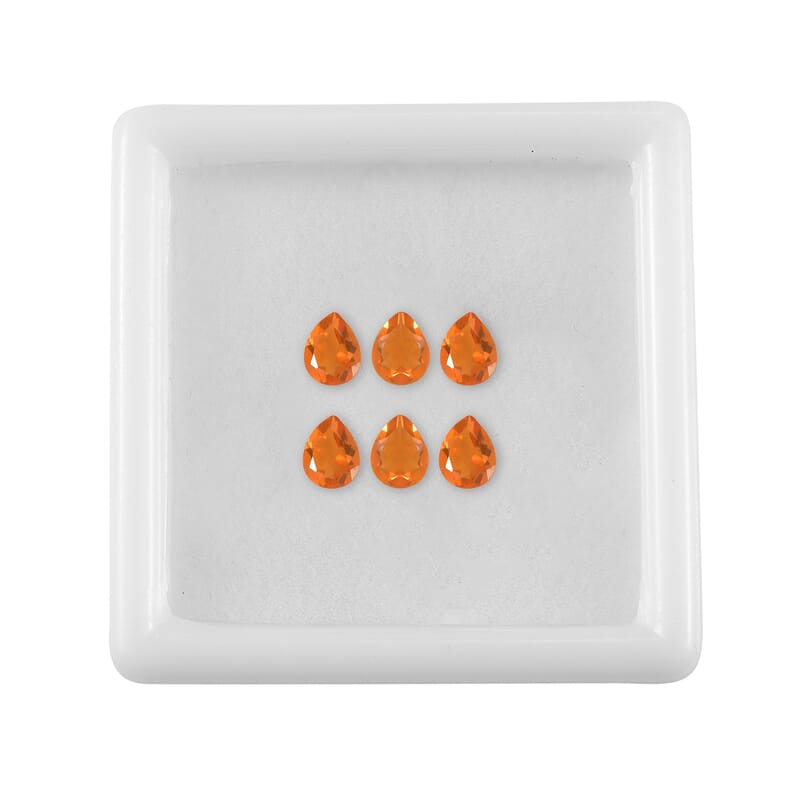 AA Fire Opal Set of 6 (Pear 5x4 mm) 1.39 ctw