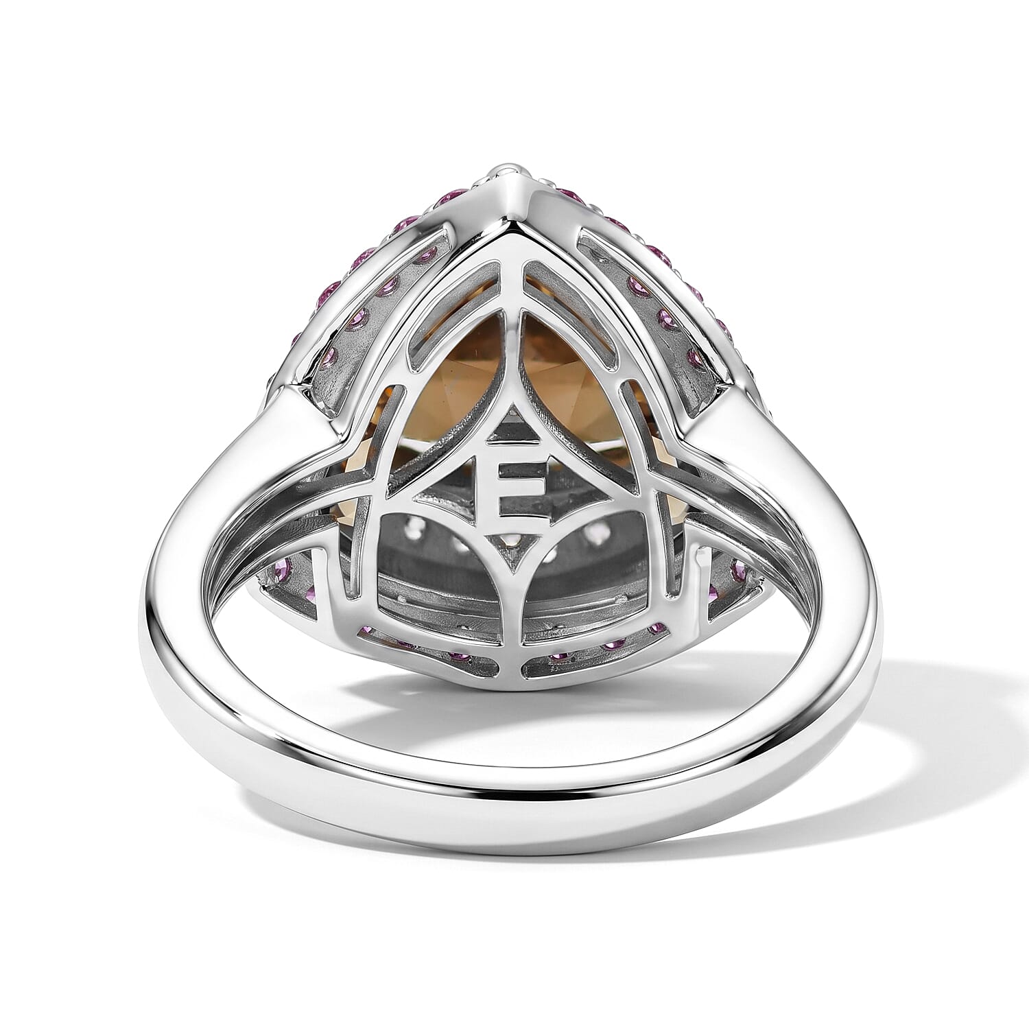 EverTrue Autumn Alexite and Multi Gemstone 4.50 ctw Crown of Firelight Ring in Platinum Bond (Size 5.0)