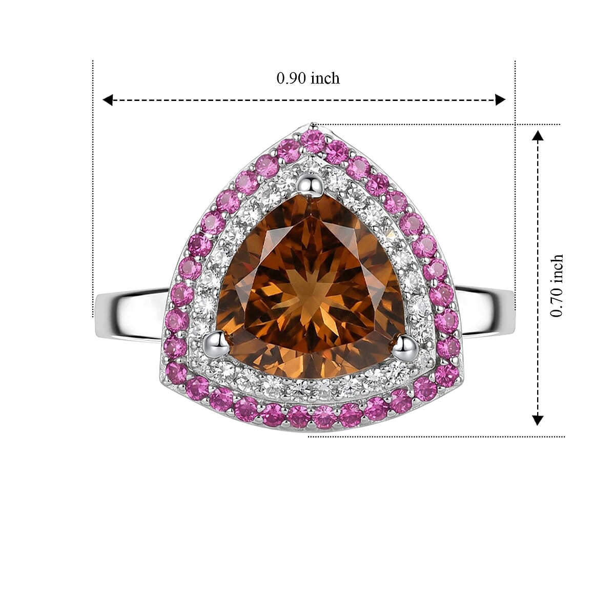 EverTrue Autumn Alexite, Multi Gemstone Crown of Firelight Ring in Platinum Bond (Size 10.0) 4.50 ctw image number 5