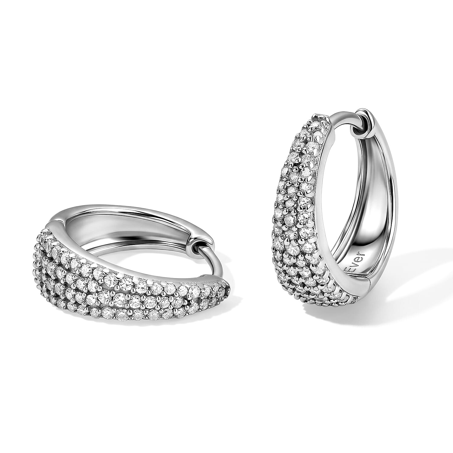 Simulated Diamond Earrings in Platinum Plating