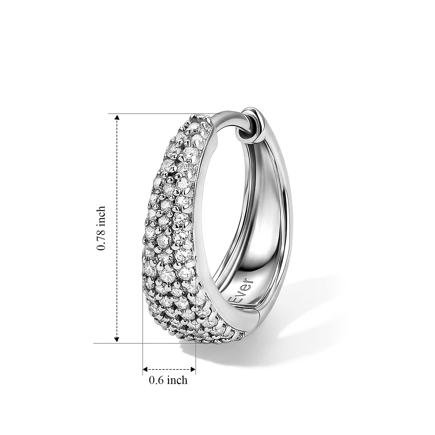 Simulated Diamond Earrings in Platinum Bond