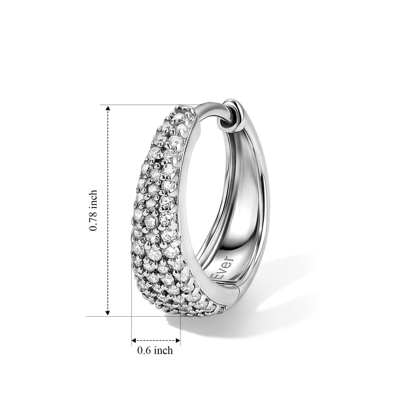Simulated Diamond Earrings in Platinum Bond