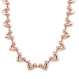 Chunky V-Link Chain Necklace in Rosetone 20-22 Inches