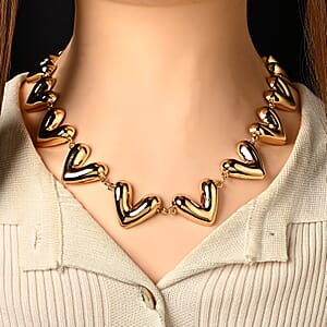 Chunky V-Link Chain Necklace in Goldtone 20-22 Inches