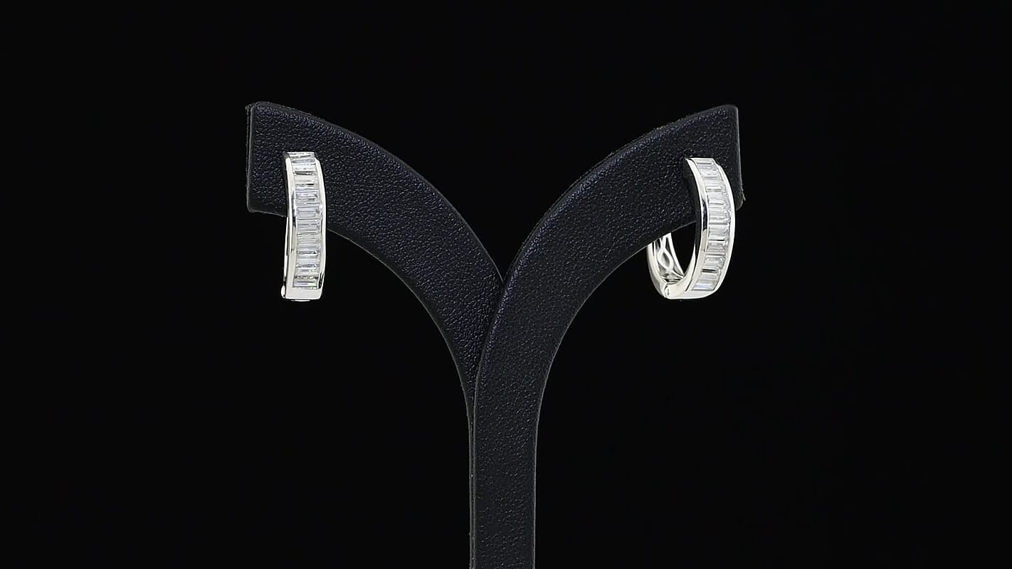EverTrue Moissanite Hoop Earrings in Platinum Bond 2.20 ctw