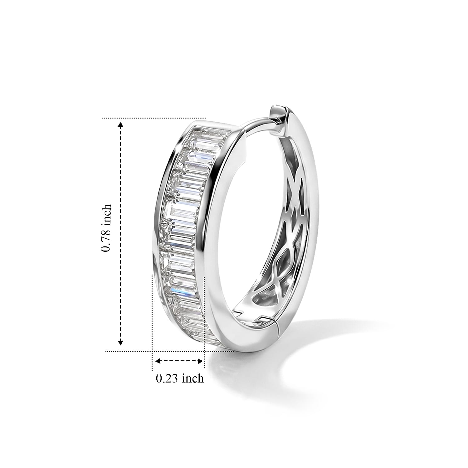 EverTrue Moissanite 2.20 ctw Hoop Earrings in Platinum Bond