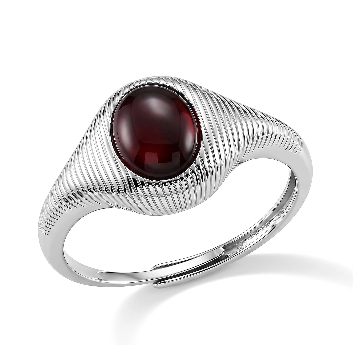 Mozambique Garnet 2.00 ctw Ring in Silvertone (Adjustable)