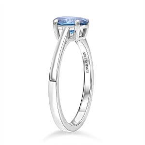 Luxuriant Lab Grown Blue Diamond (IR) SI 1.00 ctw Solitaire Ring in Rhodium Over Sterling Silver (Size 9.0)