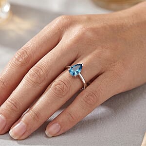 Luxuriant Lab Grown Blue Diamond (IR) SI 1.00 ctw Solitaire Ring in Rhodium Over Sterling Silver (Size 7.0)