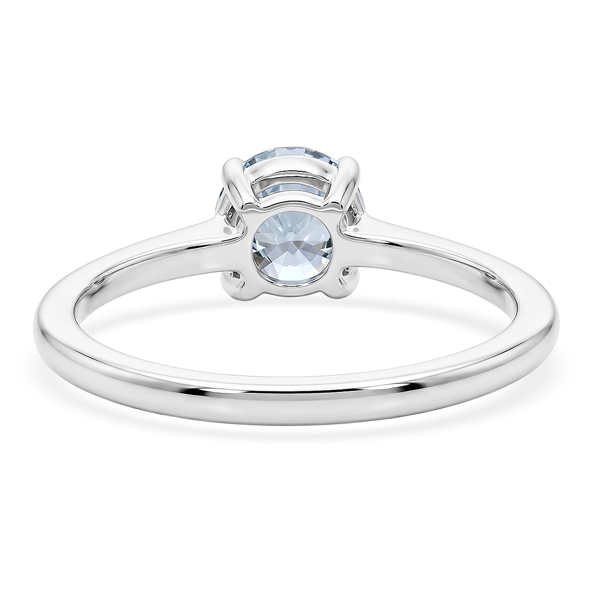 Luxuriant Lab Grown Blue Diamond (IR) SI 1.00 ctw Solitaire Ring in Rhodium Over Sterling Silver (Size 9.0) image number 4