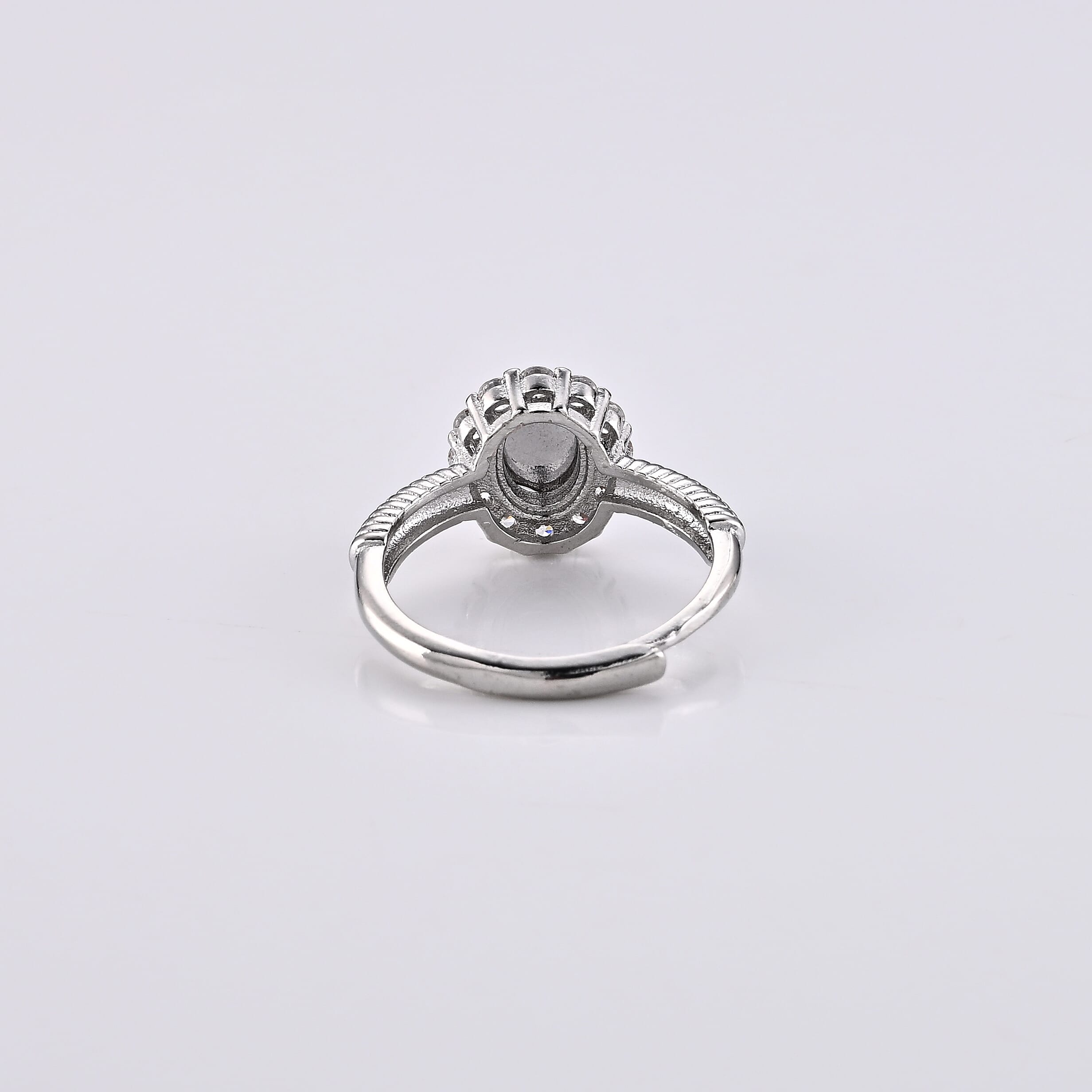 Mozambique Garnet and Simulated Diamond 4.00 ctw Ring in Silvertone (Adjustable)