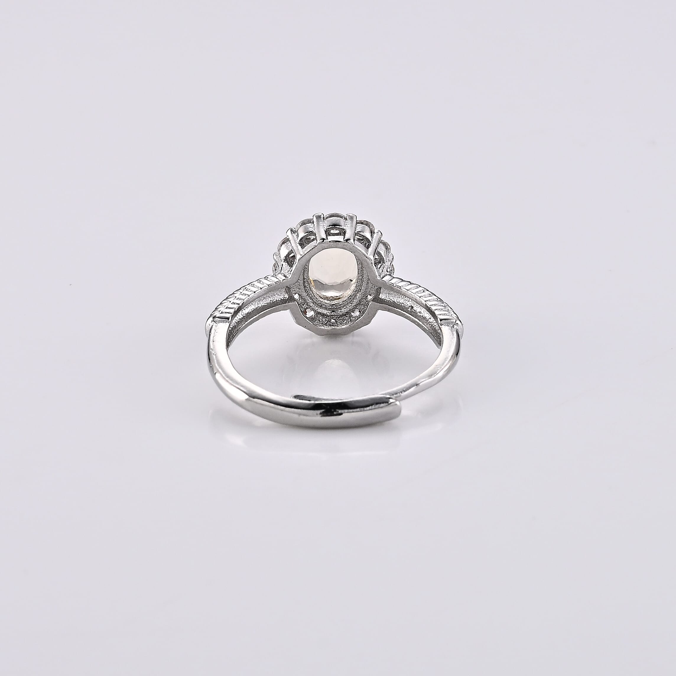 Brazilian Citrine and Simulated Diamond 4.00 ctw Ring in Silvertone (Adjustable)