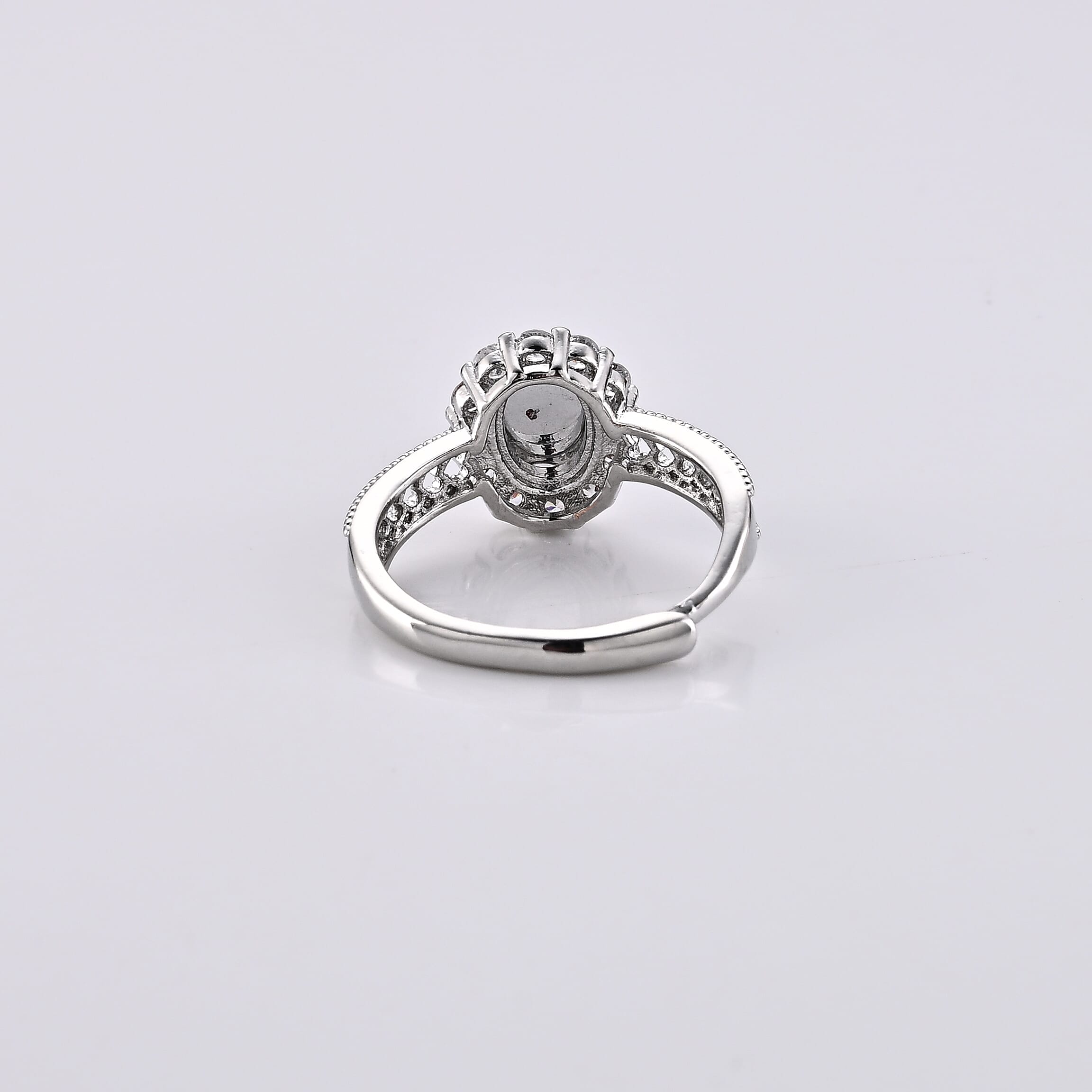 Orissa Rhodolite Garnet and Simulated Diamond 2.05 ctw Ring in Silvertone (Adjustable)