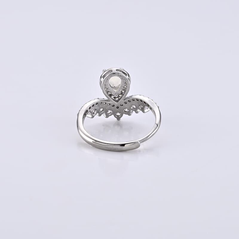 Brazilian Citrine and Simulated Diamond 3.00 ctw Ring in Silvertone (Adjustable)