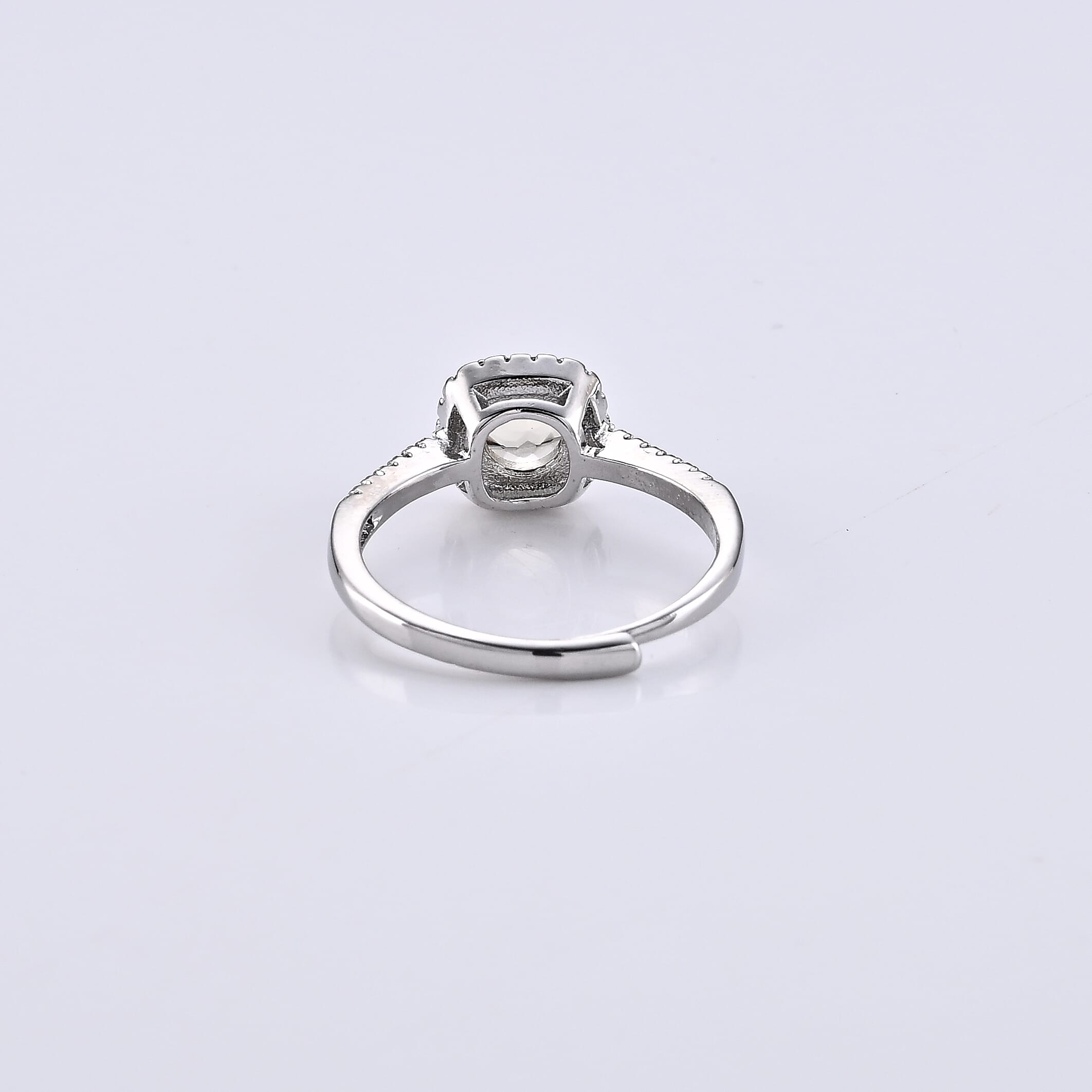 Brazilian Citrine and Simulated Diamond 3.00 ctw Ring in Silvertone (Adjustable)