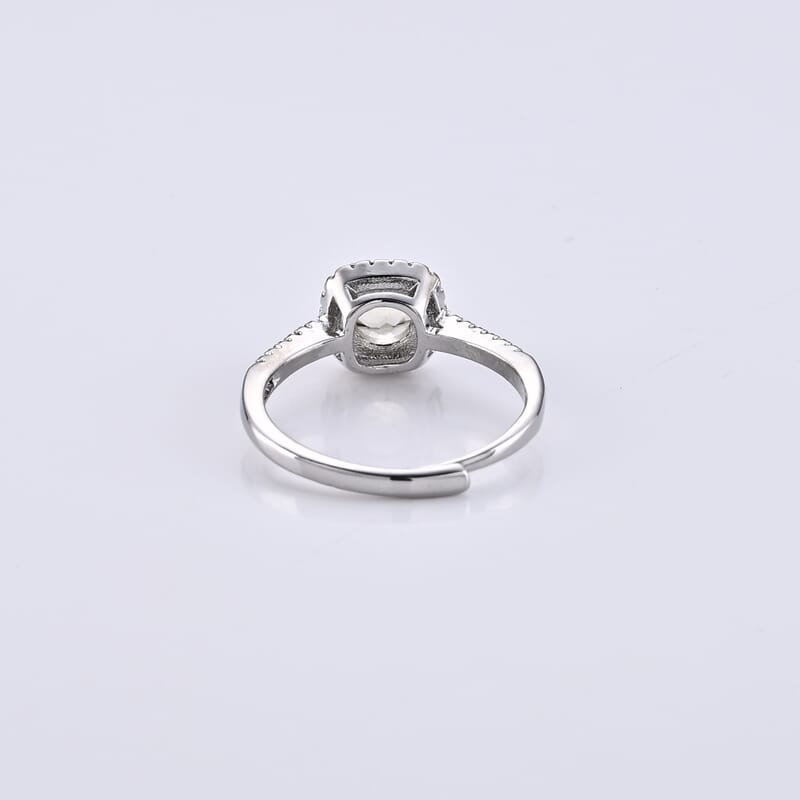 Brazilian Citrine and Simulated Diamond 3.00 ctw Ring in Silvertone (Adjustable)